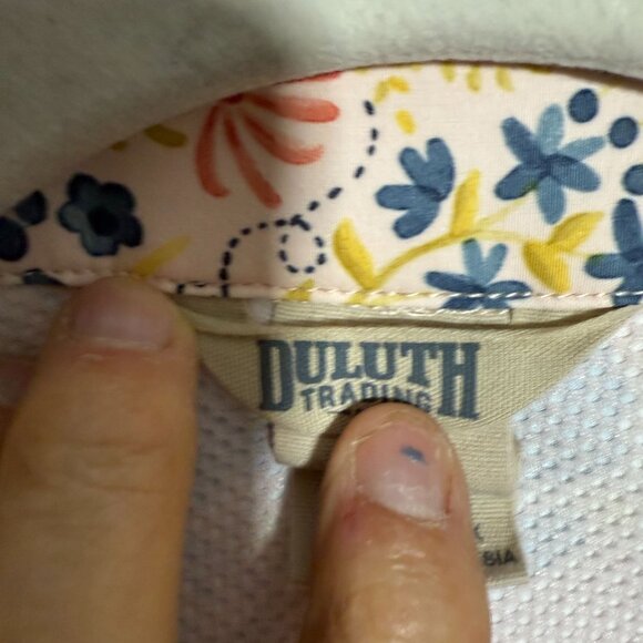 Duluth Trading Co Floral Gardening Print Vented Button Front Shirt Top 2X - Picture 2 of 6
